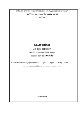 Giáo Trình Tiện Ren: Kỹ Thuật Cắt Gọt Kim Loại Trung Cấp