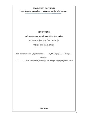 Giáo Trình Kỹ Thuật Cảm Biến Ngành Điện Tử Công Nghiệp
