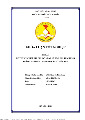 Kế Toán Chi Phí Sản Xuất và Tính Giá Thành Sản Phẩm tại