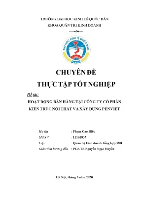 Phân tích hoạt động bán hàng của công ty nội thất Penviet