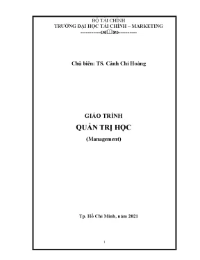 Giáo Trình Quản Trị Học - BỘ TÀI CHÍNH TRƯỜNG ĐẠI HỌC 