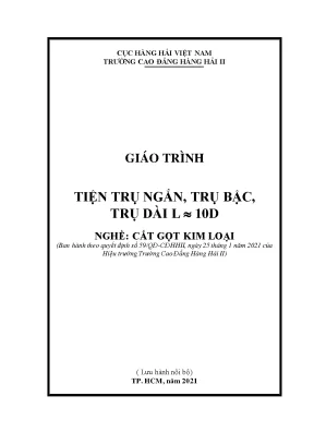 Giáo Trình Tiện Trụ Ngắn, Trụ Bậc, Trụ Dài L  10D - 