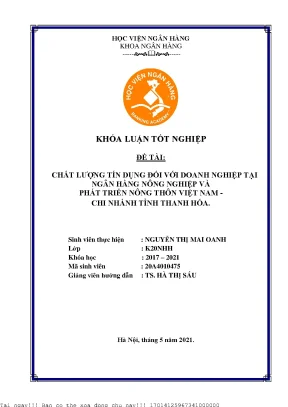 Chất lượng tín dụng tại Agribank Thanh Hóa: Đánh giá và