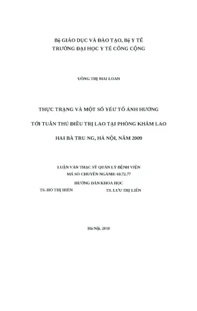 Yếu Tố Ảnh Hưởng Đến Tuân Thủ Điều Trị Lao Tại Phòng