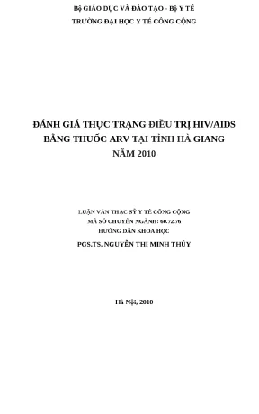 Đánh Giá Hiệu Quả Điều Trị HIV/AIDS Bằng Thuốc ARV Tại