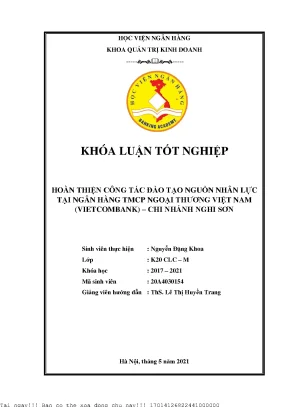 Cải tiến công tác đào tạo nguồn nhân lực tại Vietcombank