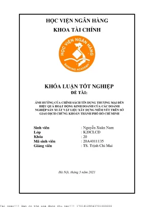Tác động của chính sách tín dụng thương mại đến hiệu quả