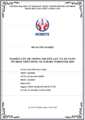 Nghiên cứu hệ thống truyền lực và an toàn trên xe Subaru 