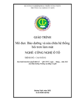Giáo Trình Bảo Dưỡng và Sửa Chữa Hệ Thống Bôi Trơn Làm