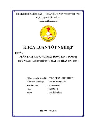 Phân Tích Kết Quả Hoạt Động Kinh Doanh Của Ngân Hàng