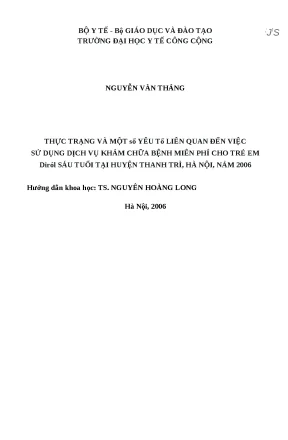 Khám Phá Thực Trạng Sử Dụng Dịch Vụ Khám Chữa Bệnh Miễn