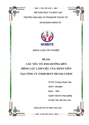 Các yếu tố ảnh hưởng đến động lực làm việc của nhân viên