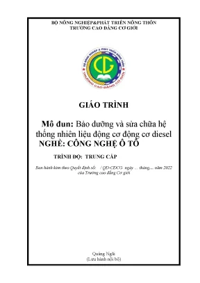 Hướng Dẫn Bảo Dưỡng và Sửa Chữa Hệ Thống Nhiên Liệu Động