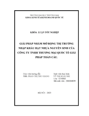 Mở Rộng Thị Trường Nhập Khẩu Hạt Nhựa Nguyên Sinh: Giải