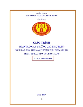 Giáo Trình Đào Tạo Chứng Chỉ Thợ Máy Phương Tiện Thủy 