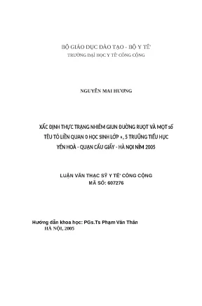 Thực trạng nhiễm giun đường ruột ở học sinh tiểu học Yên
