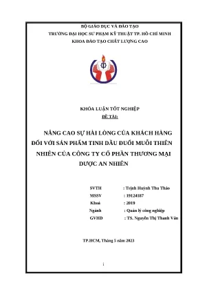 Nâng cao sự hài lòng của khách hàng với sản phẩm tinh