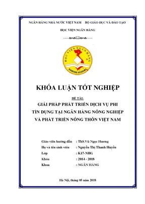 Phát Triển Dịch Vụ Phi Tín Dụng Tại Ngân Hàng Nông