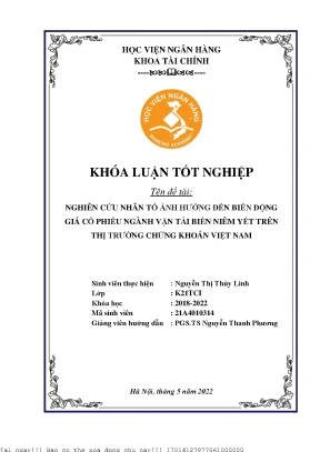 Nhân Tố Ảnh Hưởng Đến Biến Động Giá Cổ Phiếu Ngành Vận