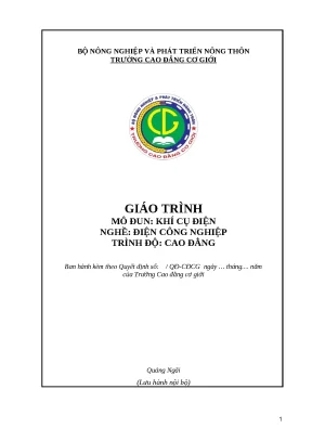 Giáo Trình Khí Cụ Điện Nghề Điện Công Nghiệp Cao Đẳng