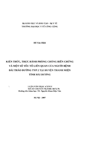 Kiến thức và thực hành phòng chống biến chứng cho bệnh