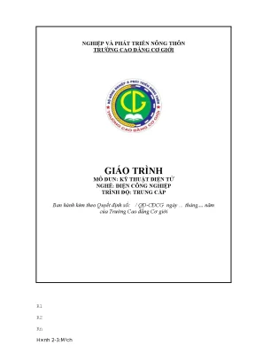 Giáo Trình Kỹ Thuật Điện Tử Nghề Điện Công Nghiệp Trung Cấp