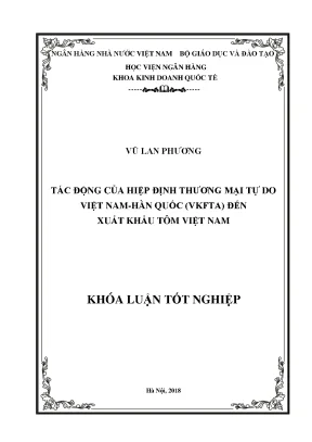 Tác Động Của Hiệp Định VKFTA Đến Xuất Khẩu Tôm Việt Nam
