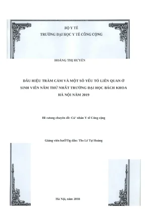 Dấu Hiệu Trầm Cảm Ở Sinh Viên Năm Nhất Đại Học Bách Khoa