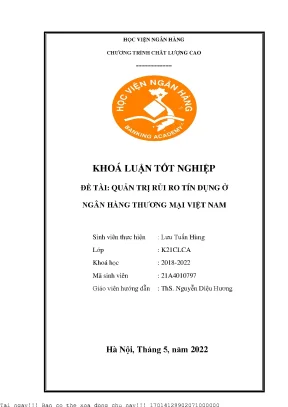 Quản Trị Rủi Ro Tín Dụng Hiệu Quả Tại Ngân Hàng Thương