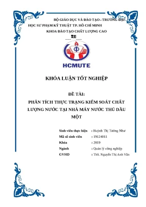 Phân Tích Kiểm Soát Chất Lượng Nước Tại Nhà Máy Nước Thủ