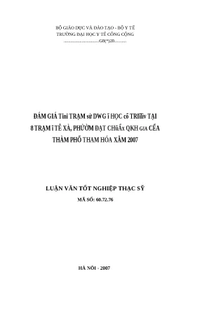 Đánh Giá Sử Dụng Y Học Cổ Truyền Tại 8 Trạm Y Tế Xã