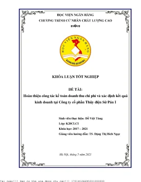 Cải tiến kế toán doanh thu và chi phí tại Công ty Thủy