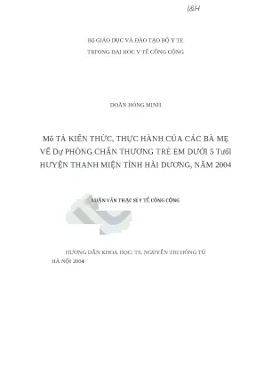 Kiến thức và thực hành của các bà mẹ trong dự phòng chấn