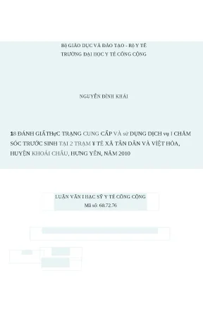Đánh Giá Dịch Vụ Chăm Sóc Trước Sinh Tại Trạm Y Tế Xã