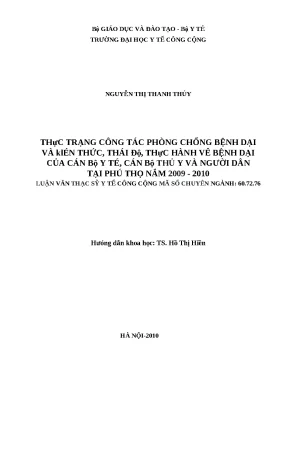 Thực trạng công tác phòng chống bệnh dại tại Phú Thọ