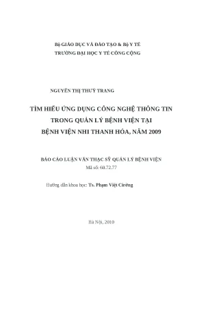 Ứng Dụng Công Nghệ Thông Tin Trong Quản Lý Bệnh Viện Nhi