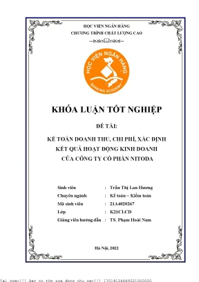 Cải Tiến Kế Toán Doanh Thu, Chi Phí và Kết Quả Kinh