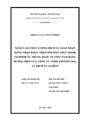 Dịch vụ giao nhận hàng nhập khẩu door to door từ Trung