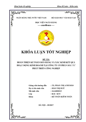 Hoàn thiện kế toán bán hàng và xác định kết quả kinh