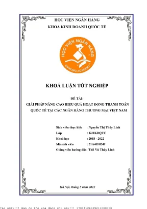 Nâng cao hiệu quả thanh toán quốc tế tại ngân hàng