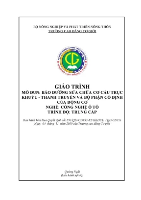Giáo Trình Bảo Dưỡng và Sửa Chữa Cơ Cấu Trục Khuỷu - 