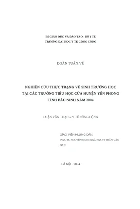 Nghiên cứu vệ sinh trường học tại tiểu học Yên Phong,