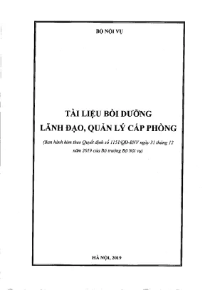Tài liệu bồi dưỡng lãnh đạo quản lý cấp phòng hiệu quả