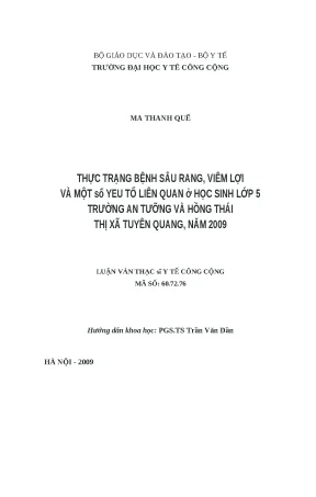 Thực trạng bệnh sâu răng và viêm lợi ở học sinh lớp 5