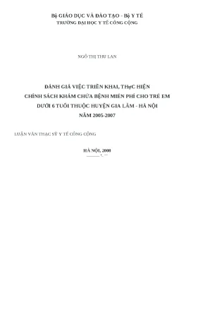 Đánh giá chính sách khám chữa bệnh miễn phí cho trẻ em