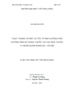 Thực trạng và yếu tố ảnh hưởng đến hướng dẫn sử dụng