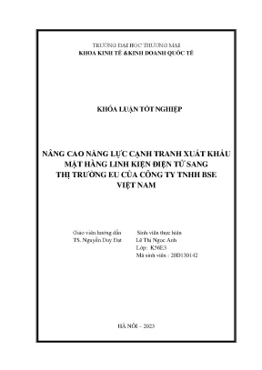 Nâng cao năng lực cạnh tranh xuất khẩu linh kiện điện tử