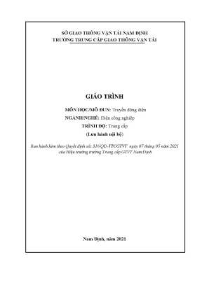 Giáo Trình Truyền Động Điện Cho Nghề Điện Công Nghiệp
