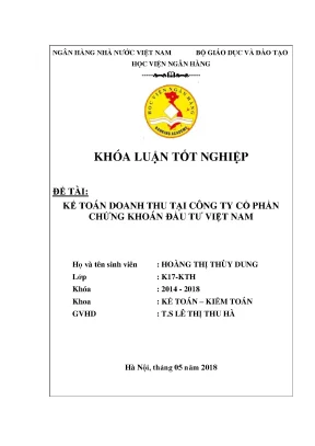 Kế Toán Doanh Thu Tại Công Ty Cổ Phần Chứng Khoán Đầu Tư