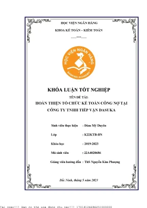 Cải tiến công tác kế toán công nợ tại công ty TNHH Tiếp